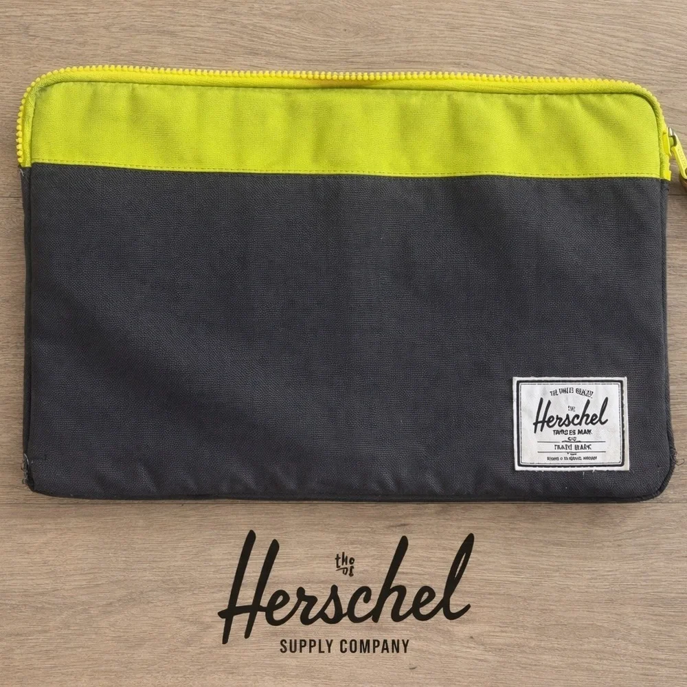 Herschel Supply Company Gray and Yellow laptop Bag